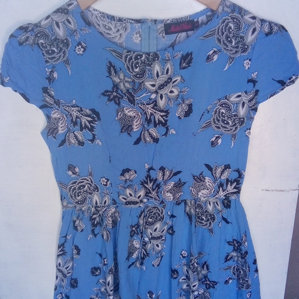 Motel Rocks  Blue Floral Print Dress